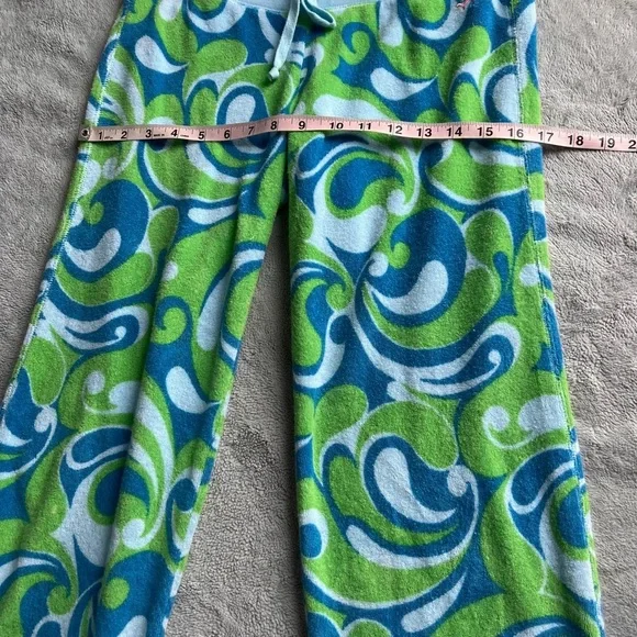PINK Victoria's Secret Vintage Y2K Retro Hippie Paisley Swirl Terry Towel Pants - Picture 13 of 14